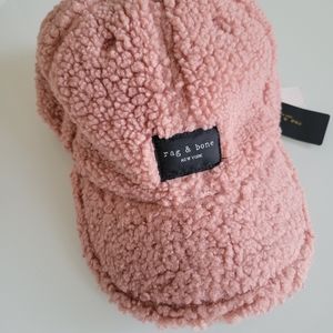 Rag & Bone brand new with tags pink shearling cap.